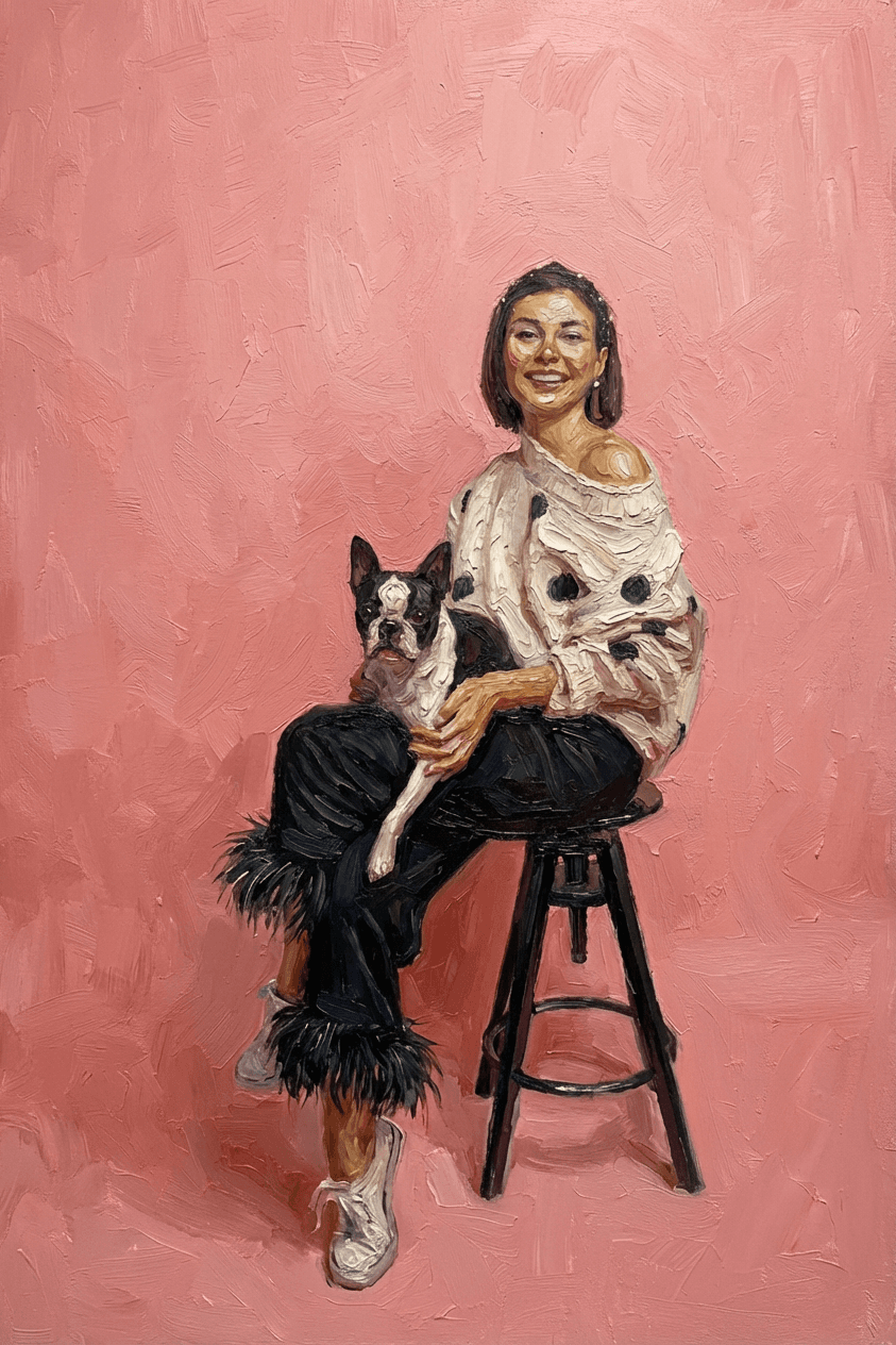 A Framory oil painting portrait sample — the heirloom-quality style perfect for an anniversary piece.